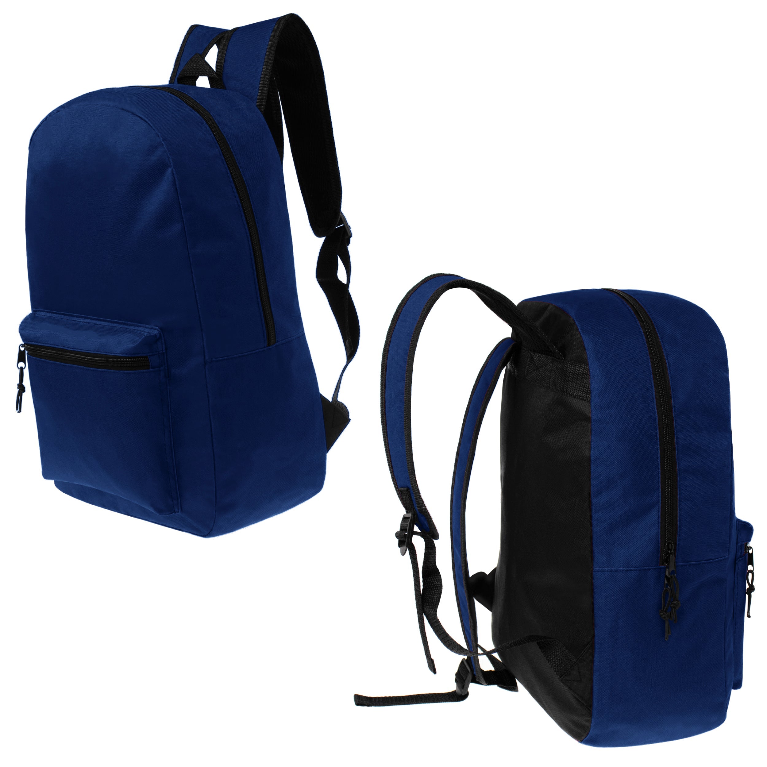 17" Kids Basic Wholesale Backpack in Navy - Bulk Case of 24 Backpacks