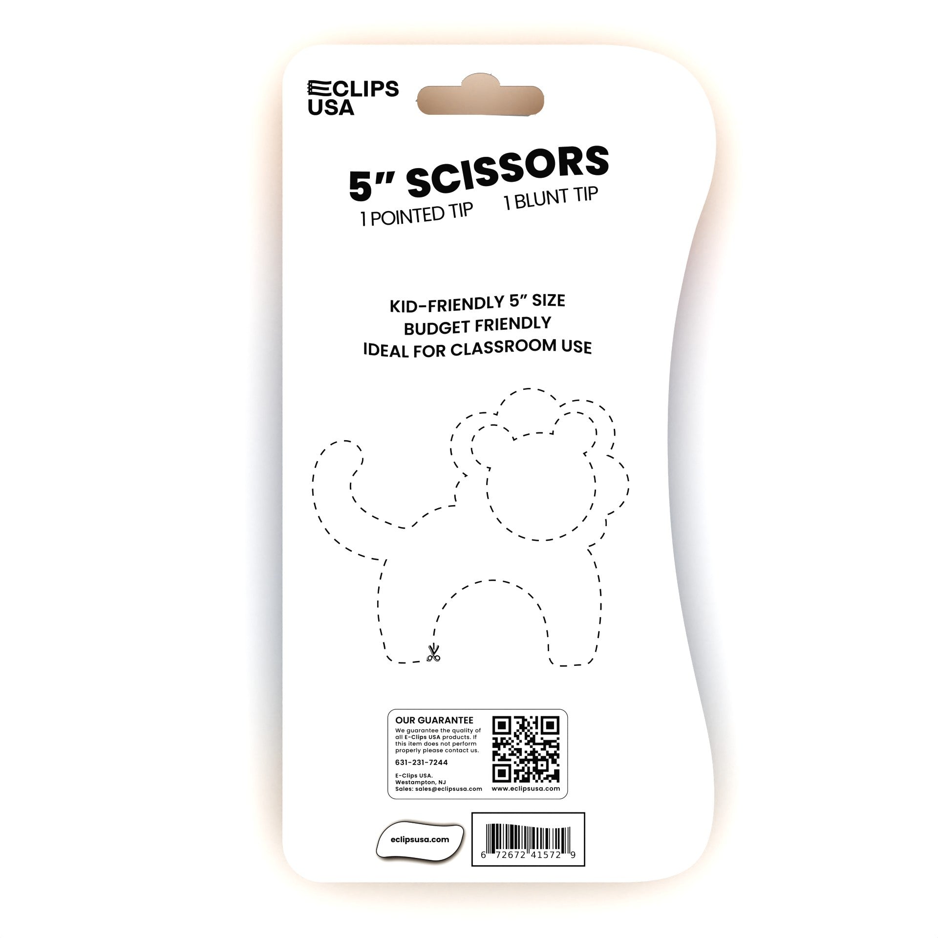 Kids Scissors - 1 Blunt Tip & 1 Pointed Tip, 6 Inches, Assorted Colors, 2 Pack