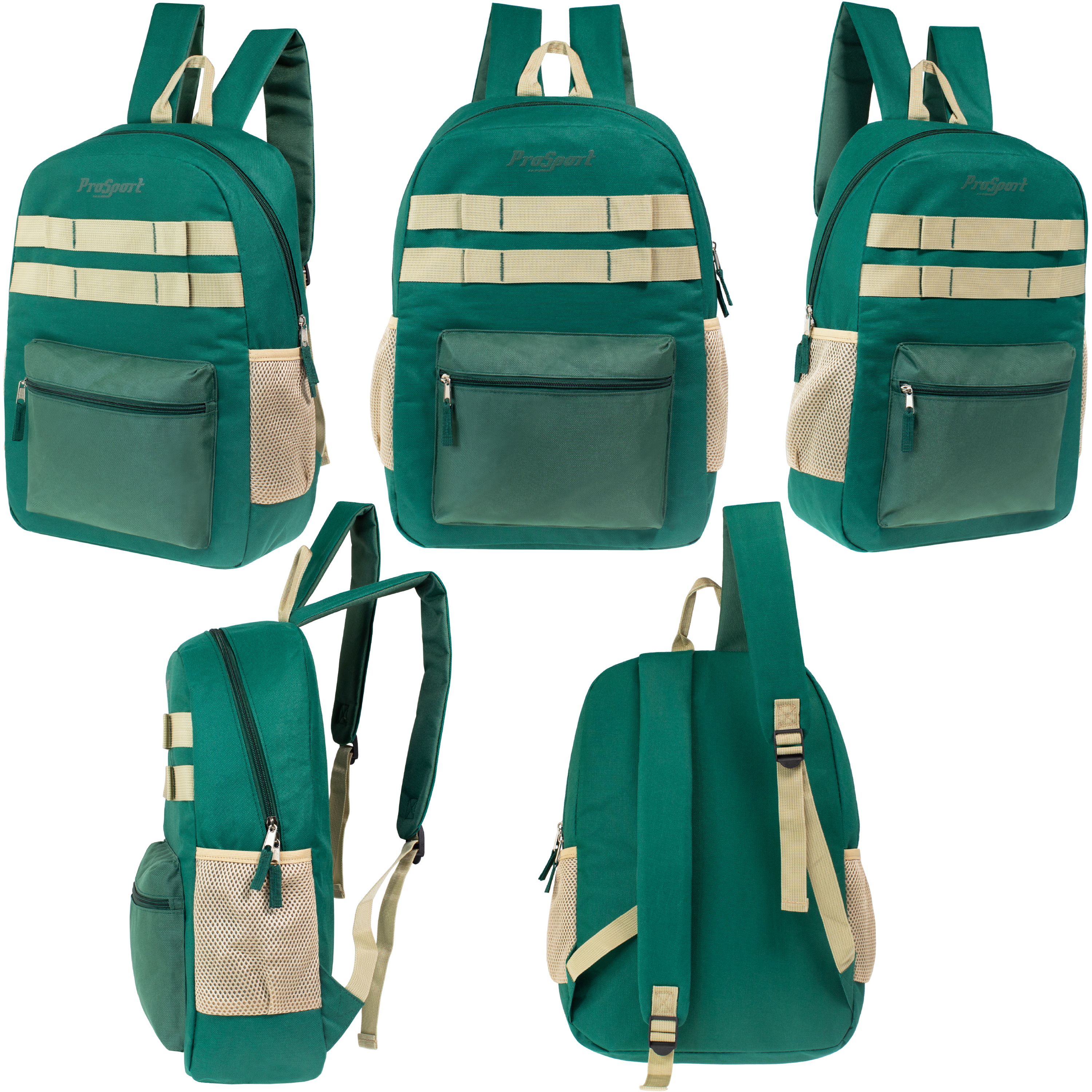 17" Multi Color Design Wholesale Backpacks in Assorted Colors Padded Back - Bulk Case of 24 Bookbags