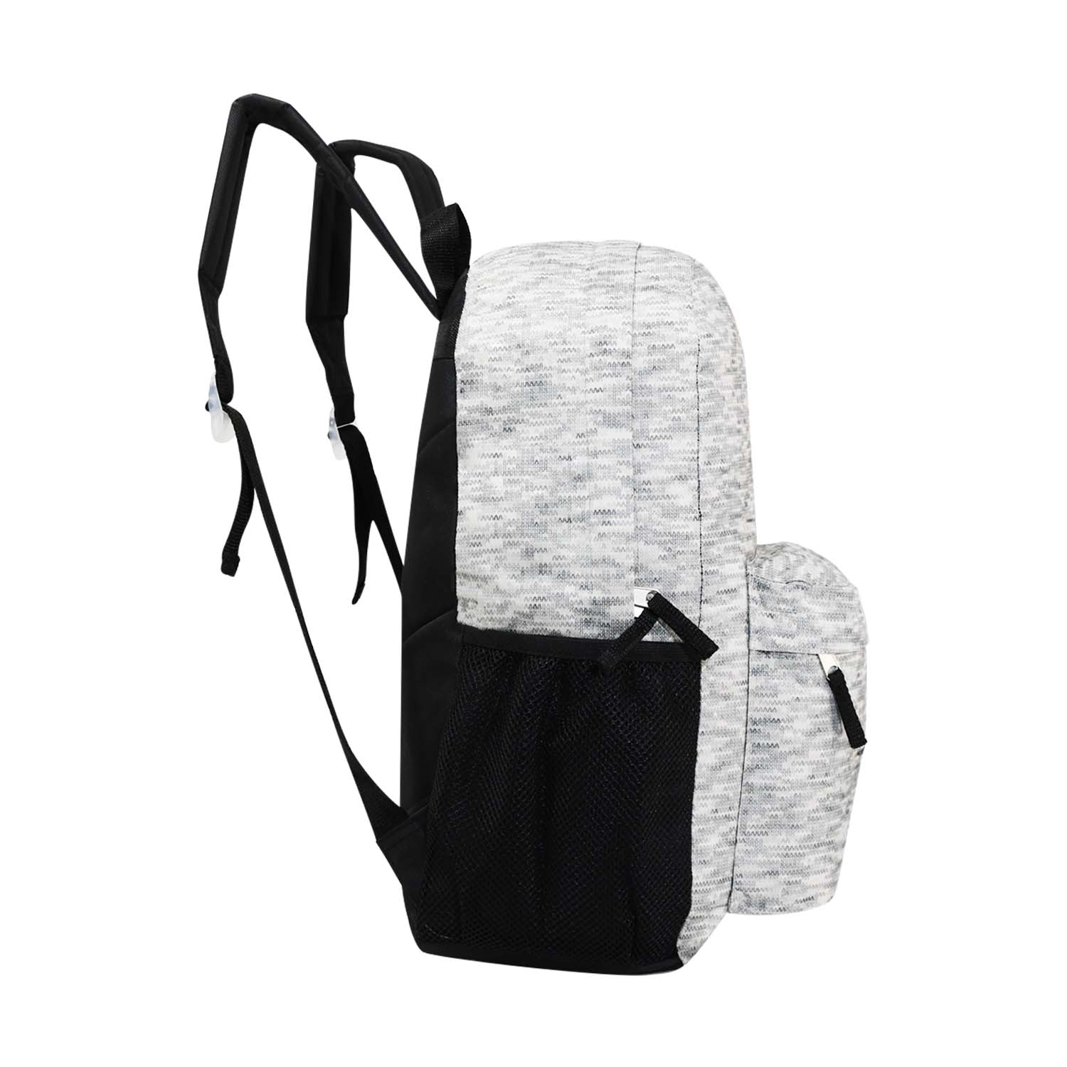 12 Patterned 17" Backpacks in Assorted Prints & Your Choice of 12 Bulk Hygiene Kits - Wholesale Care Package: Homeless, Emergency, Charity