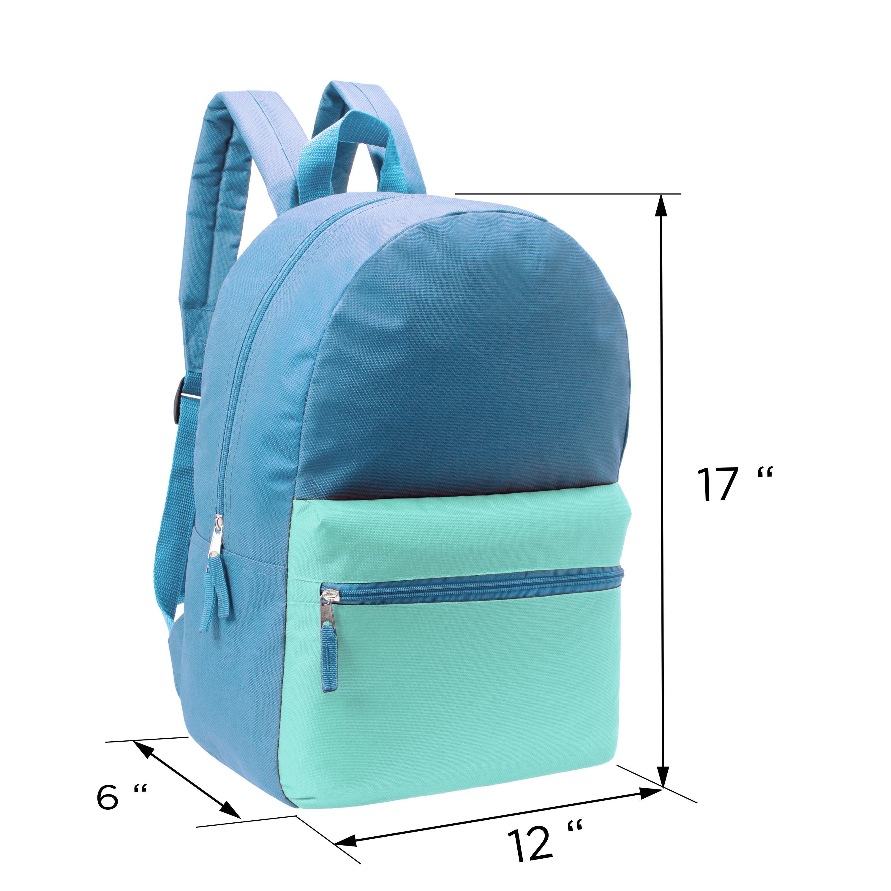 12 Basic Multi Color 17" Backpacks, 12 Winter Item Sets & Your Choice of 12 Bulk Hygiene Kits - Wholesale Homeless Care Package