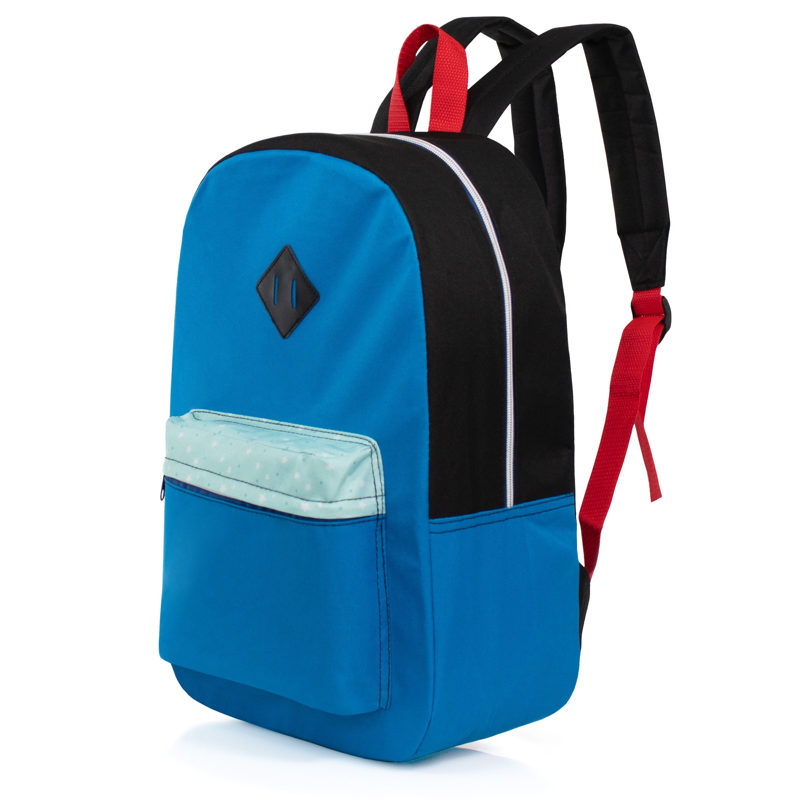 17” Diamond Patch Bulk Backpacks in 8 Colors with a Padded Back – Bulk Case of 24 Bookbags