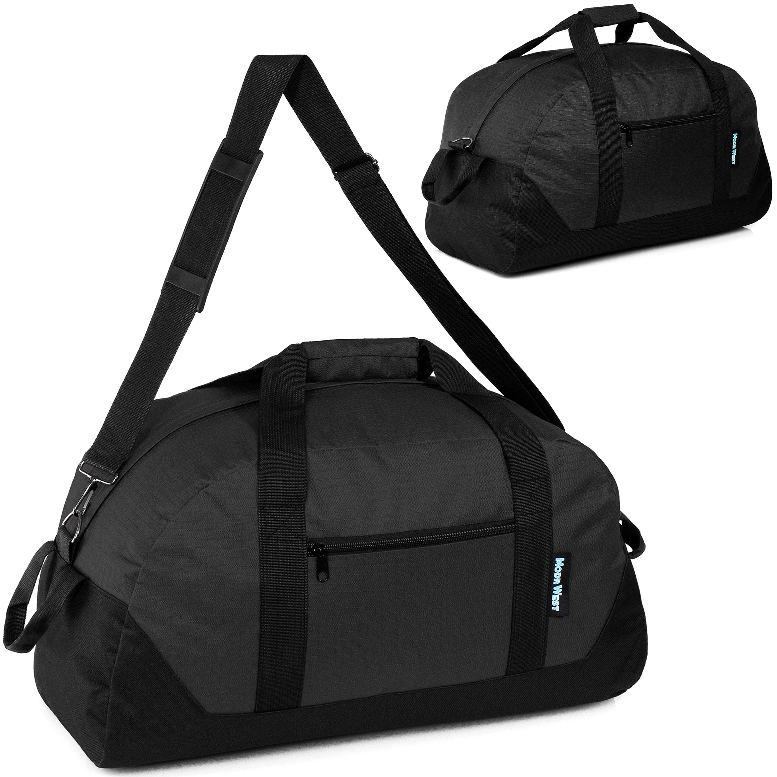 25" Wholesale Black Duffle Bag with a Removable Strap - Bulk Case of 12 Duffels