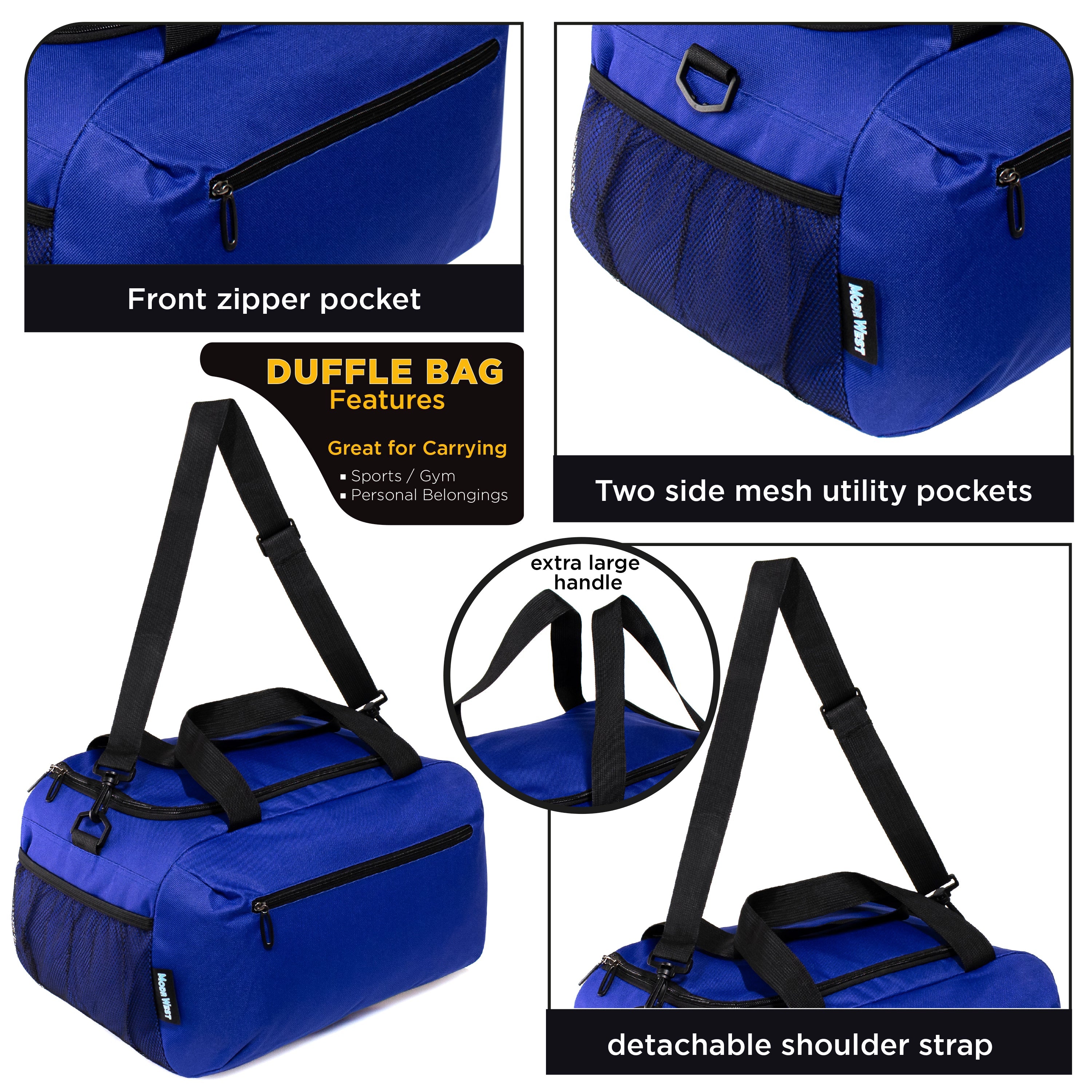 24" Wholesale Duffle Bag in 5 Assorted Colors - Bulk Case of 12