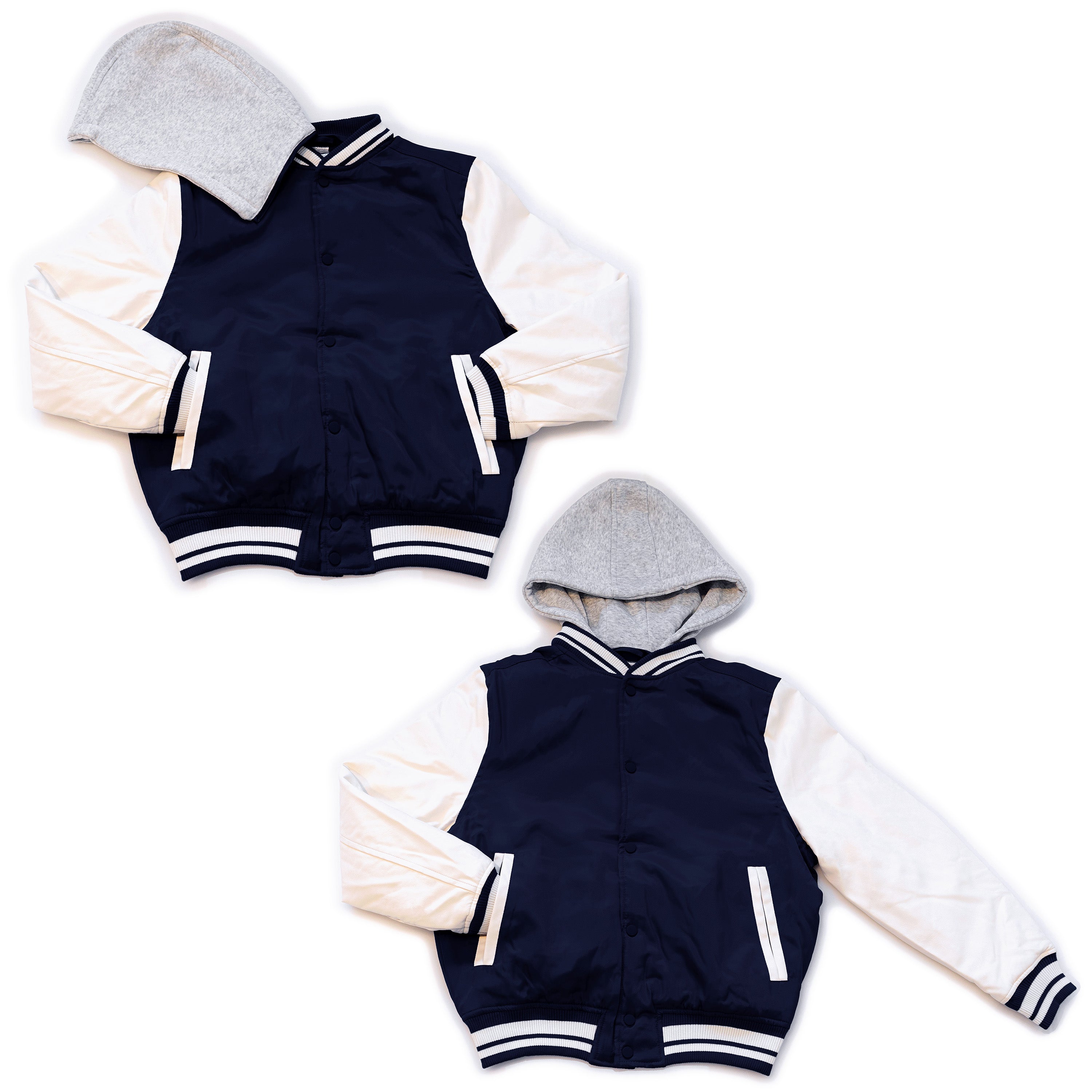 Wholesale Men’s Hooded Jackets - Navy/Black Colors & Assorted Sizes – Bulk Case of 12 Coats
