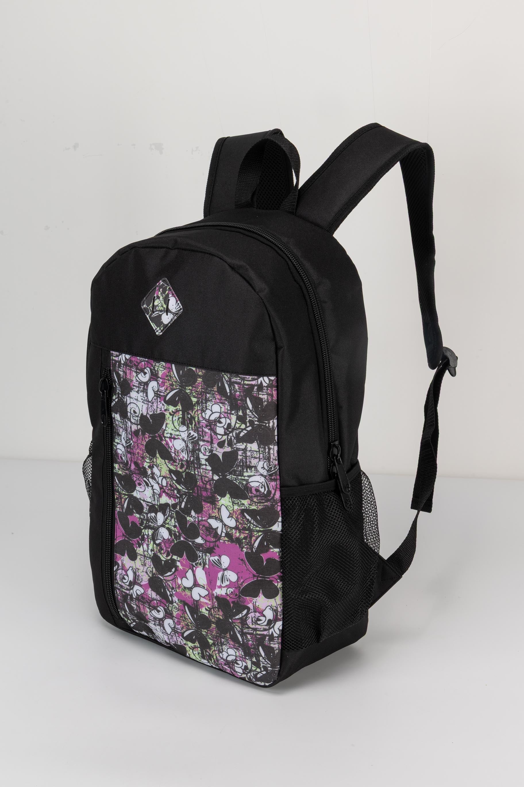 19" Wholesale Backpack in 8 Prints Padded Back - Bulk Case of 24