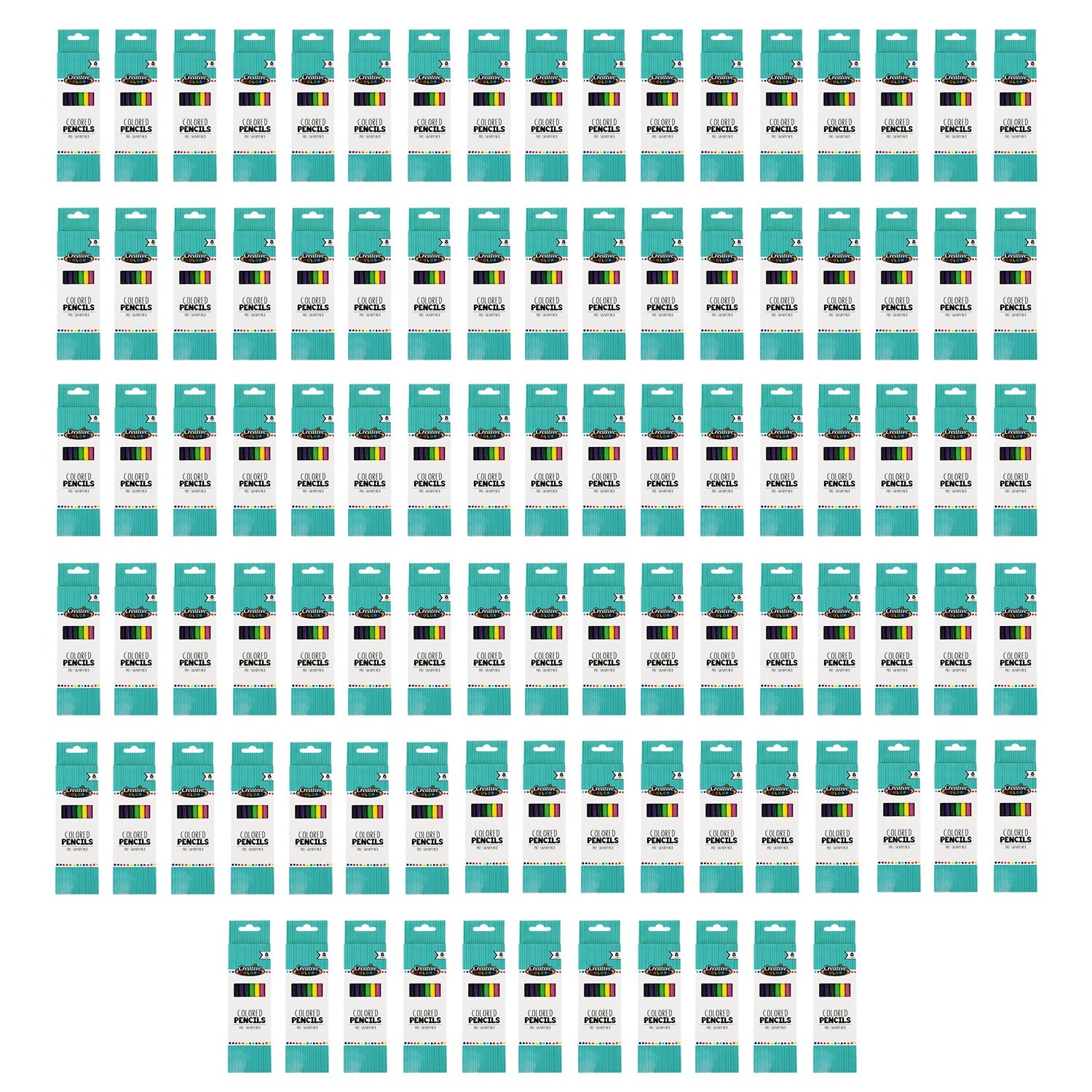 8 Pack of Colored Pencils - Bulk School Supplies Wholesale Case of 96 Packs of Colored Pencils