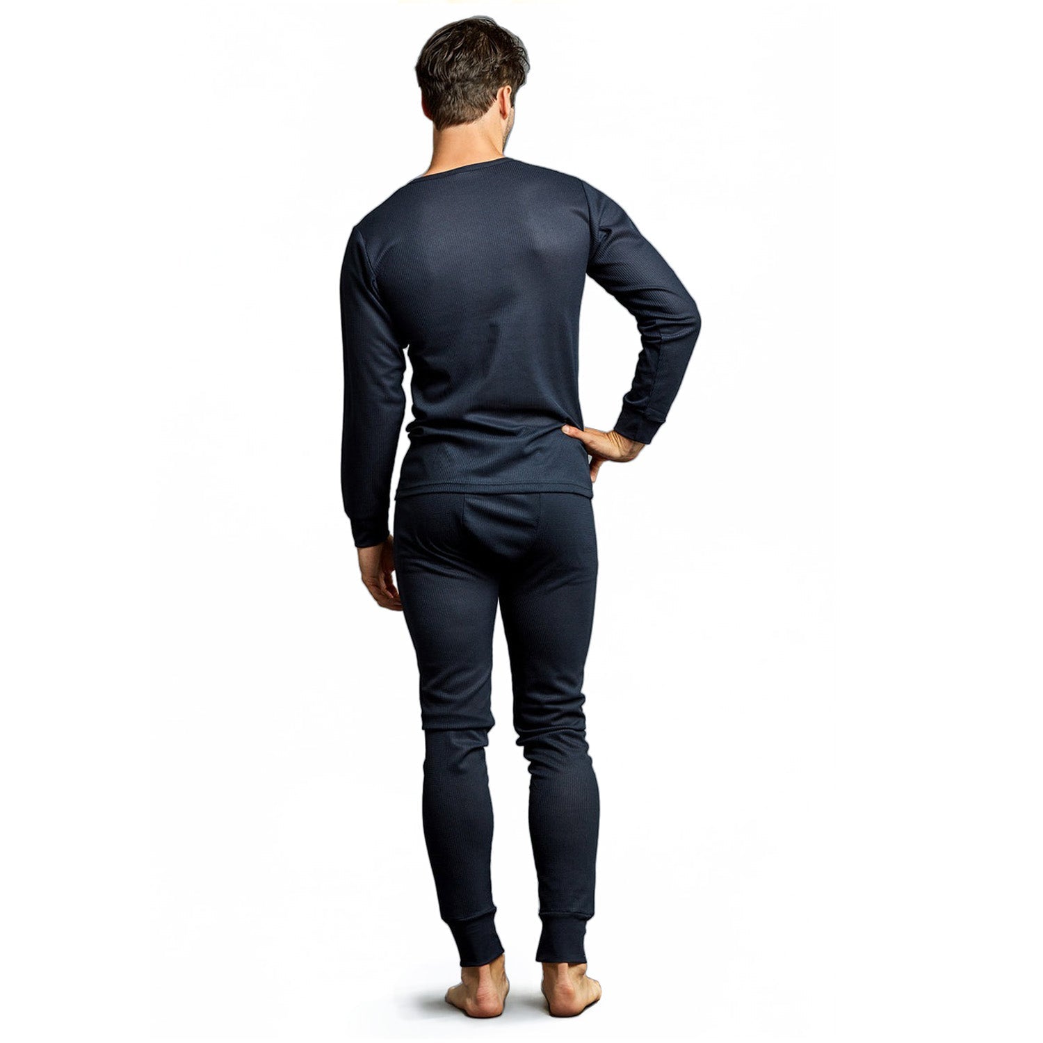Men's Navy Winter Thermal Underwear Set Assorted Sizes - Bulk Case of 24