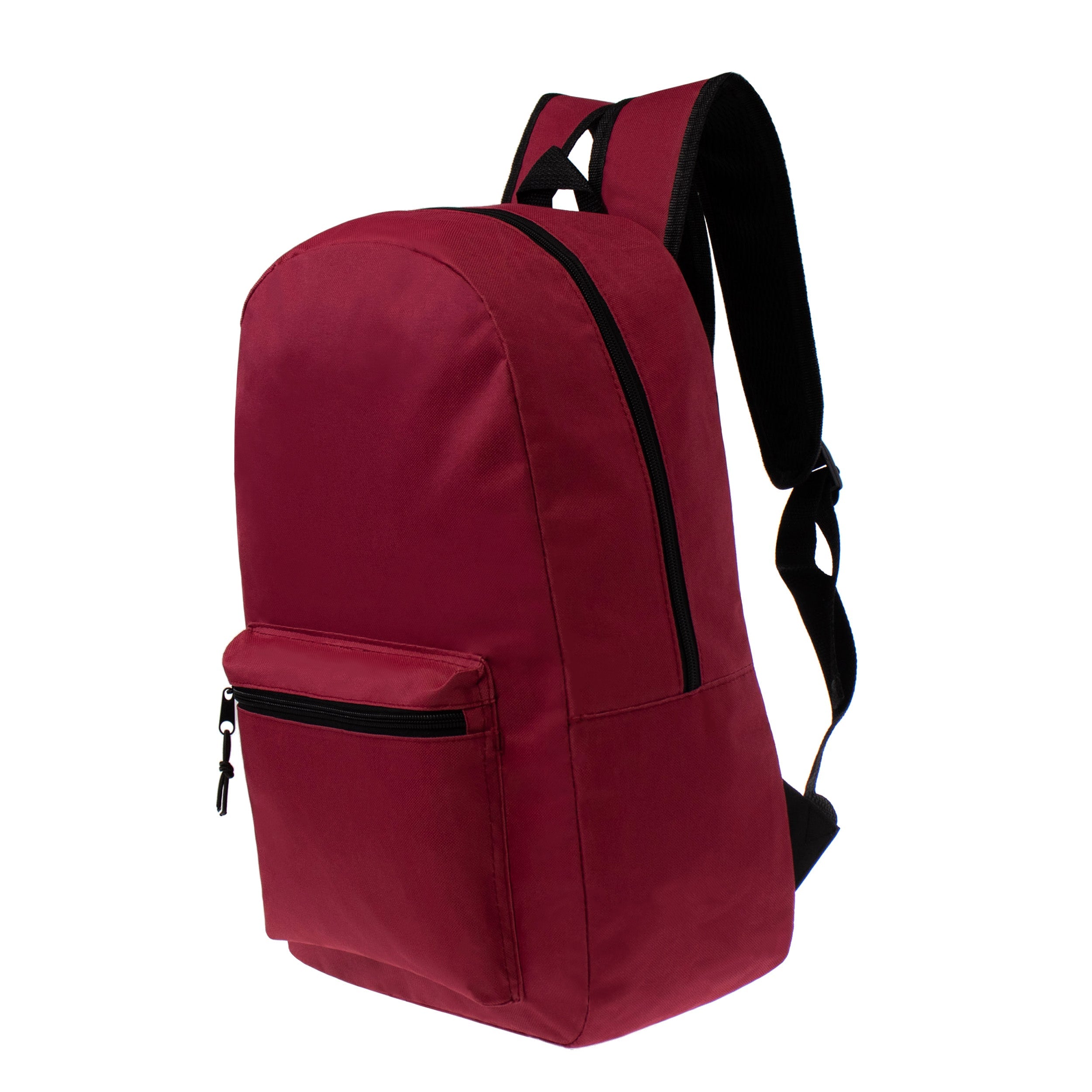 17" Kids Basic Wholesale Backpack in Dark Red - Bulk Case of 24 Backpacks