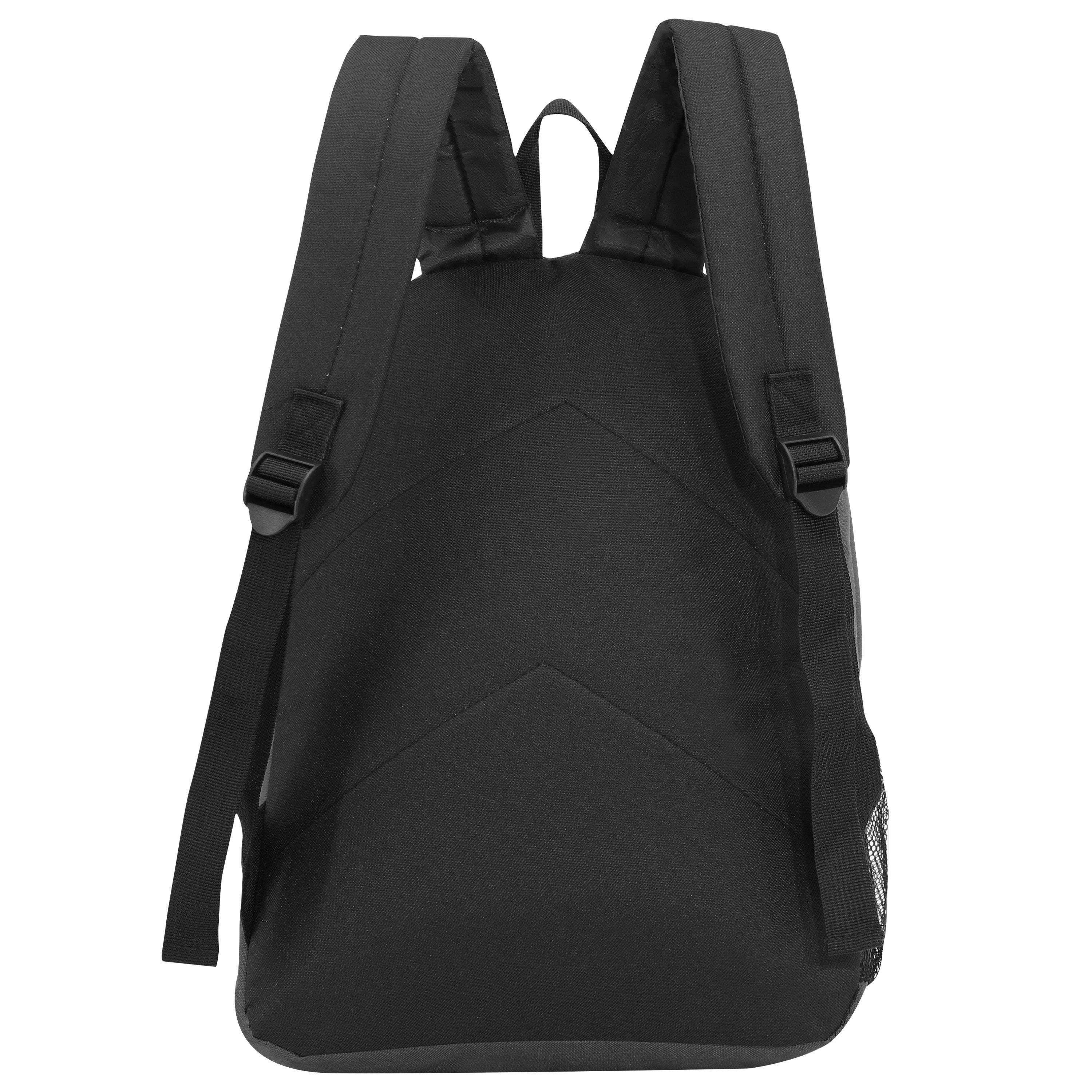 17" Wholesale Backpacks In Black | Padded Back | Bulk Case of 24 Bookbags