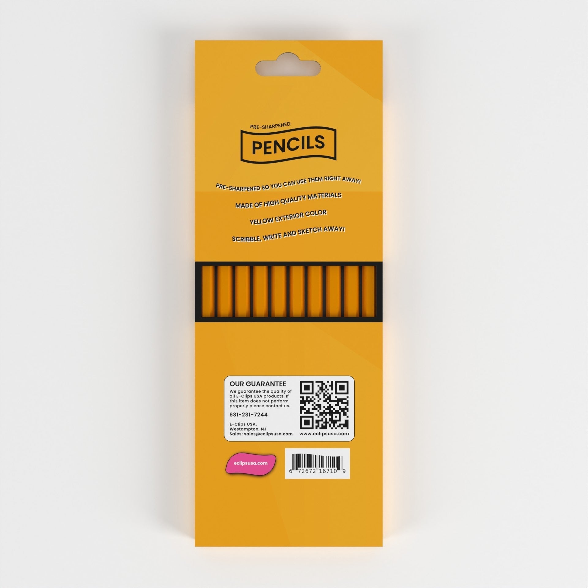 #2 HB Woodcased Pencils - Pre-sharpened, Yellow, 10-count