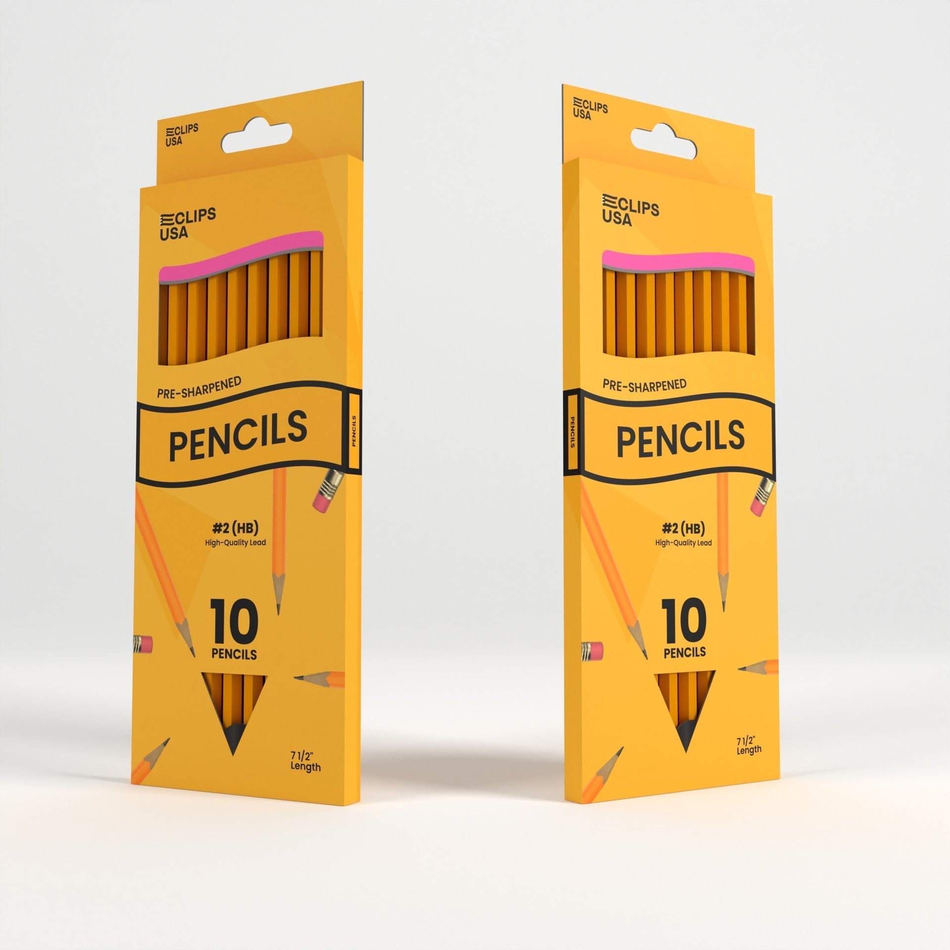 #2 HB Woodcased Pencils - Pre-sharpened, Yellow, 10-count