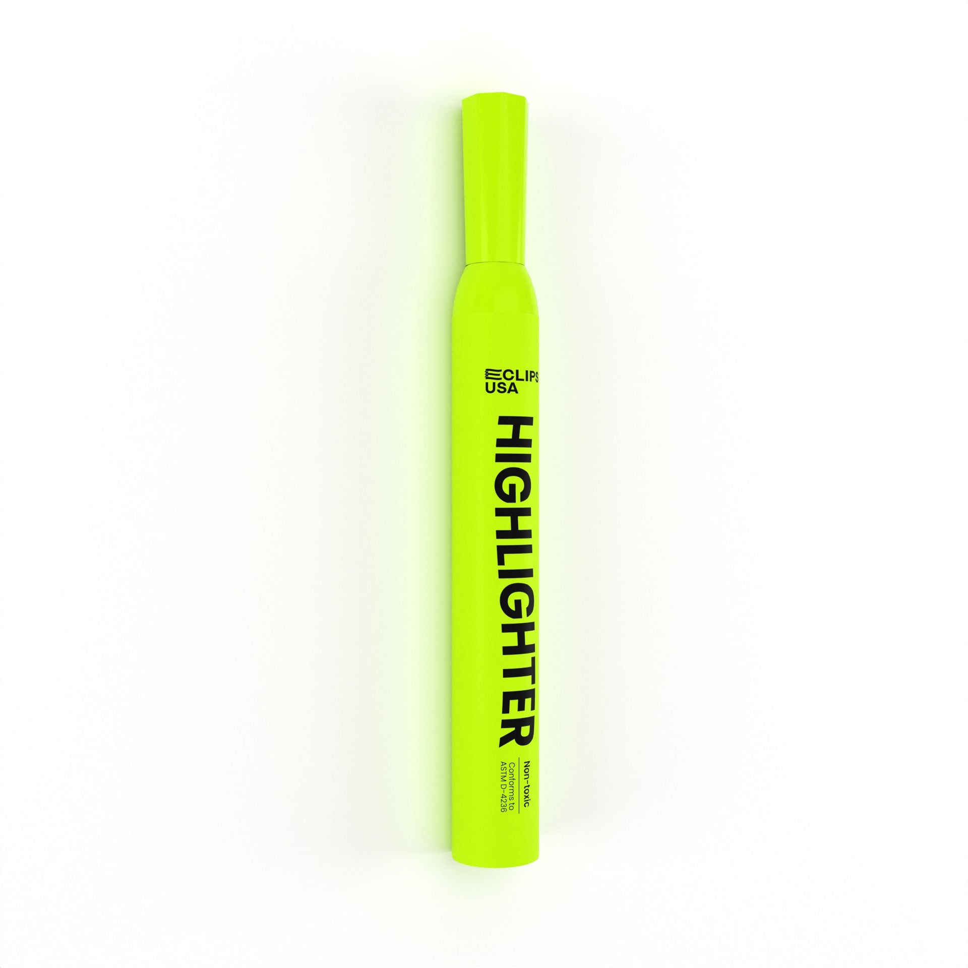Fluorescent Highlighter Pen - Non-toxic, Yellow, Fine-tip