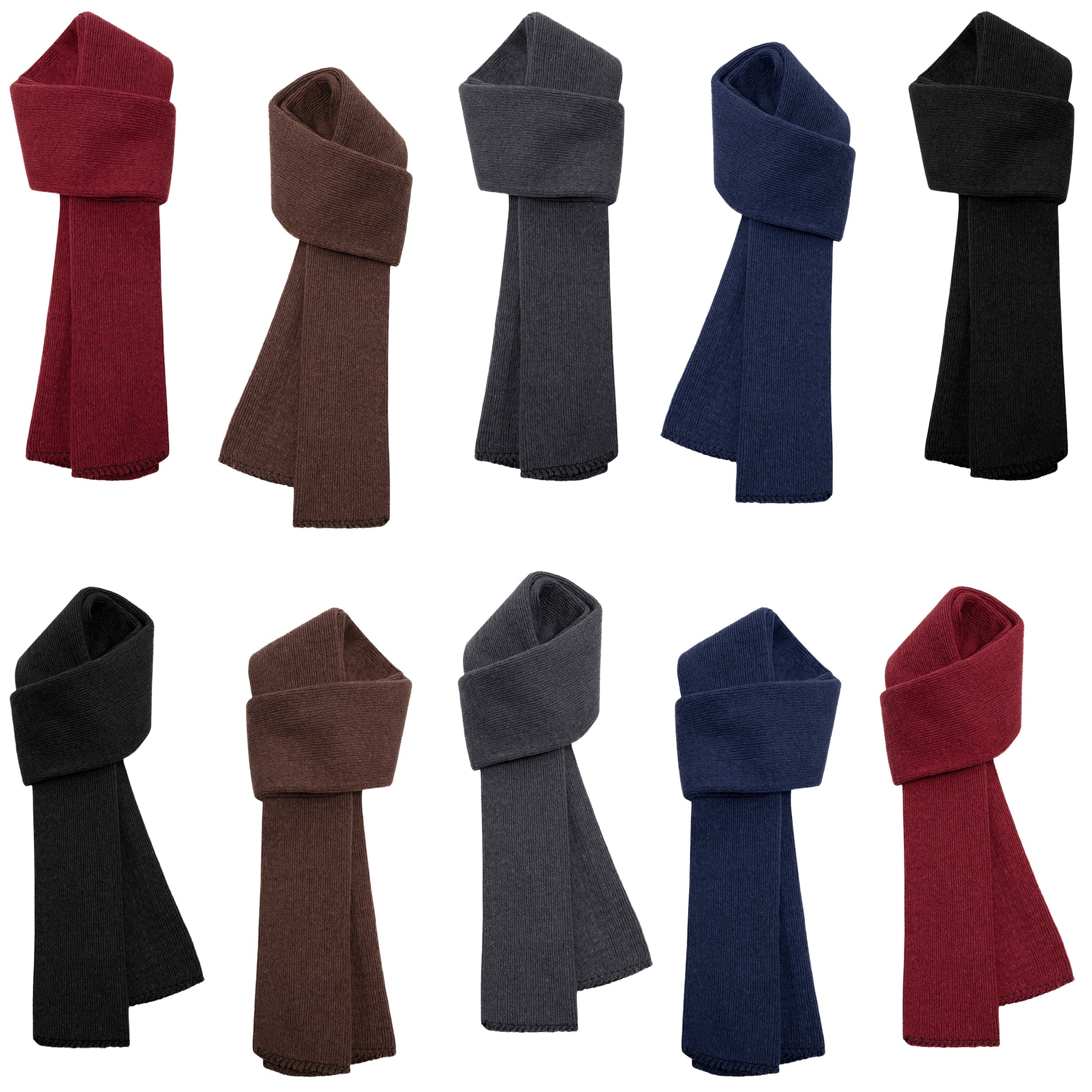 24 Set Wholesale Beanie, Glove and Scarf Bundle in 5 Assorted Colors - Bulk Case of 24 Beanies, 24 Pairs of Gloves, 24 Scarves