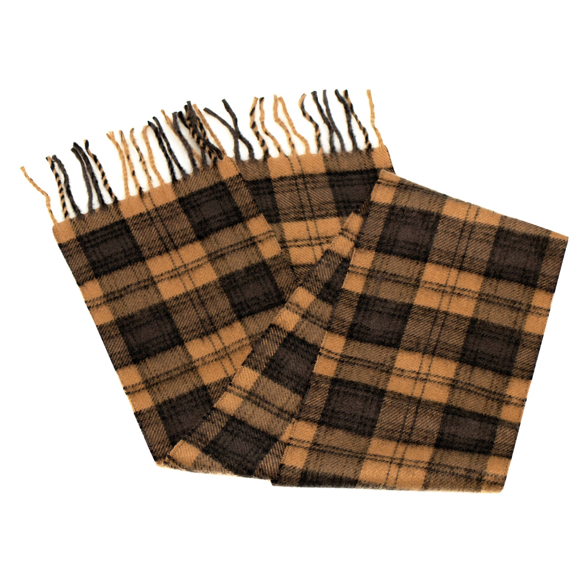 Unisex Wholesale Scarf in Brown Plaid Style - Bulk Case of 48