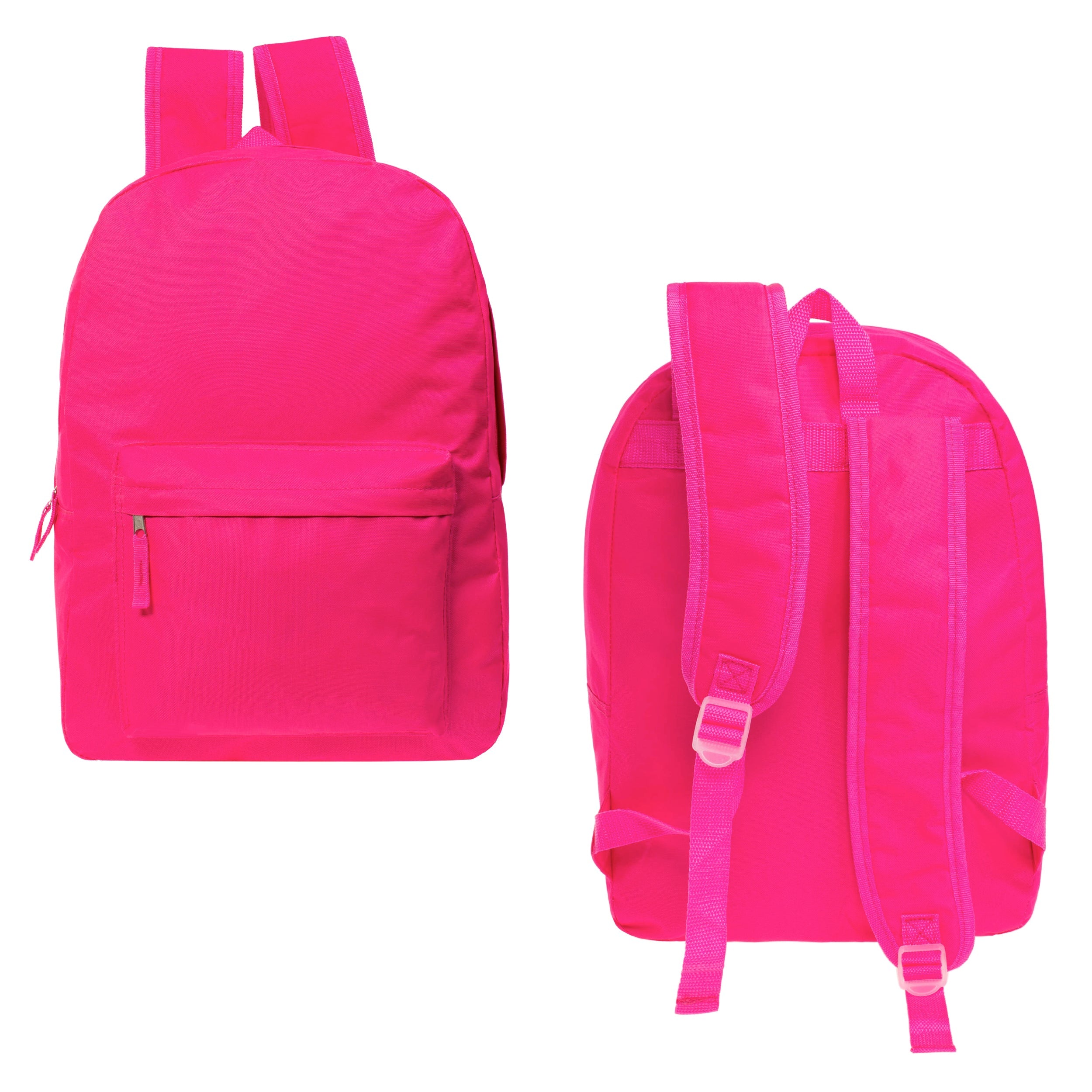 17 Inch Bulk Backpacks in Assorted Colors with School Supply Kits Wholesale - Case of 12