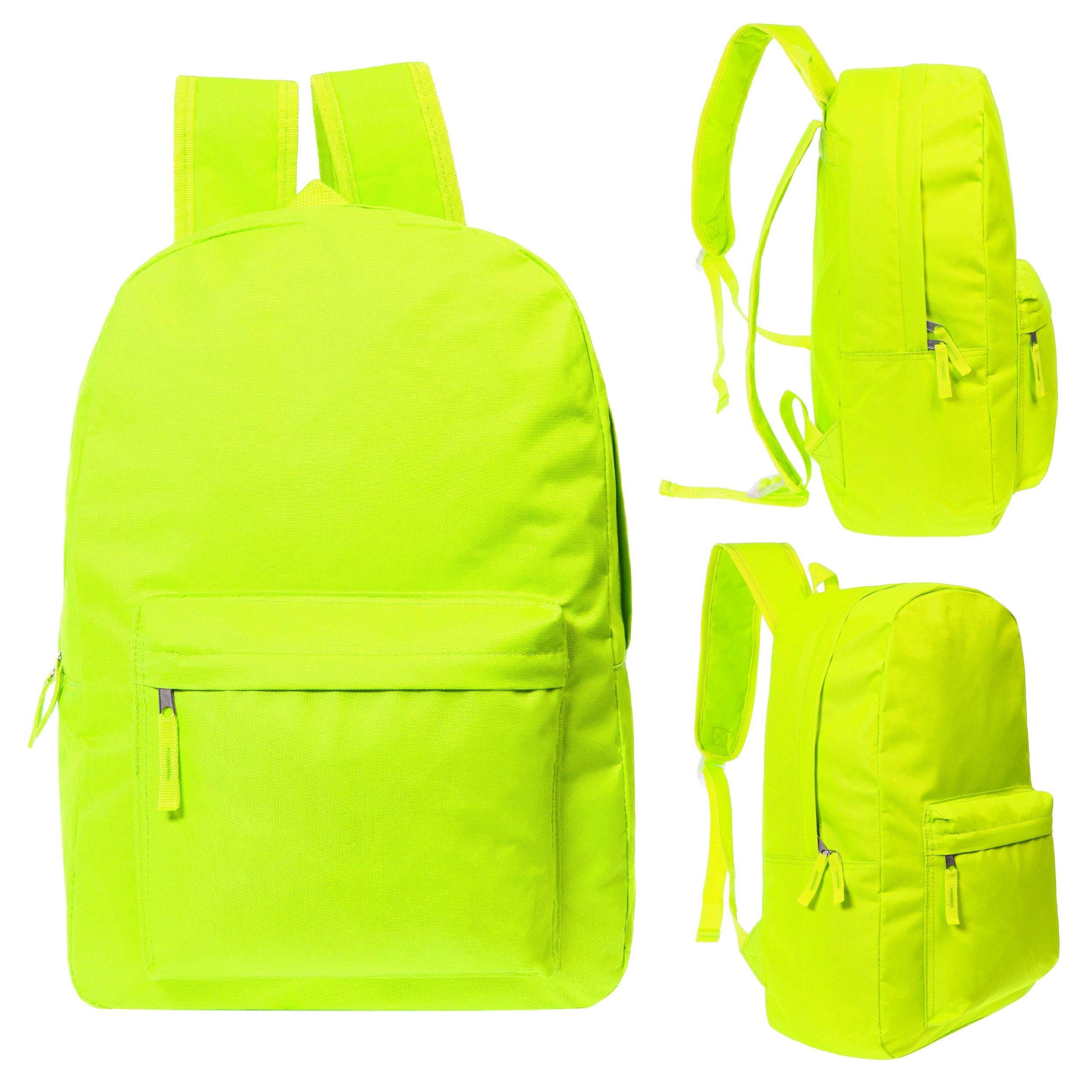 17 Inch Bulk Backpacks in Assorted Colors with School Supply Kits Wholesale - Case of 12