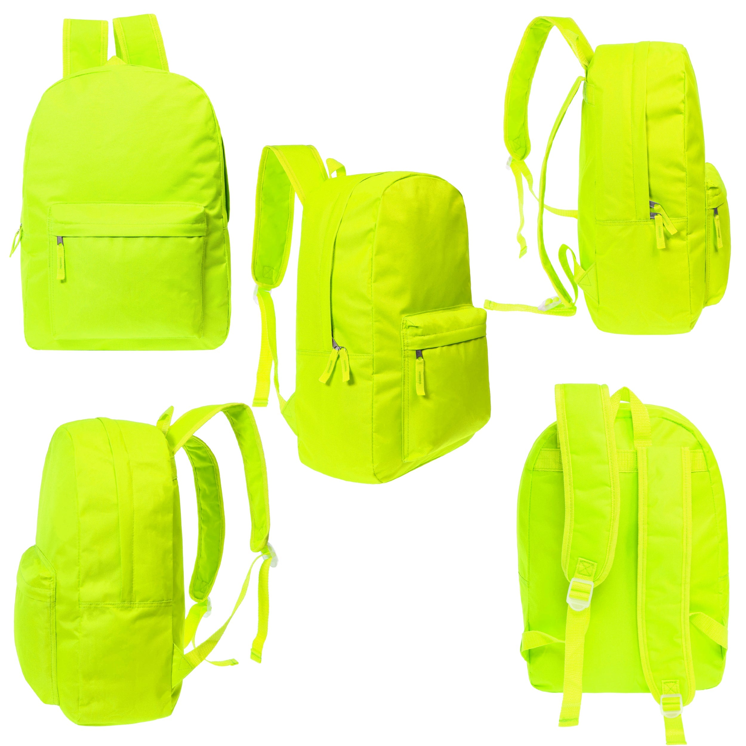 17 Inch Bulk Backpacks in Assorted Colors with School Supply Kits Wholesale - Case of 12