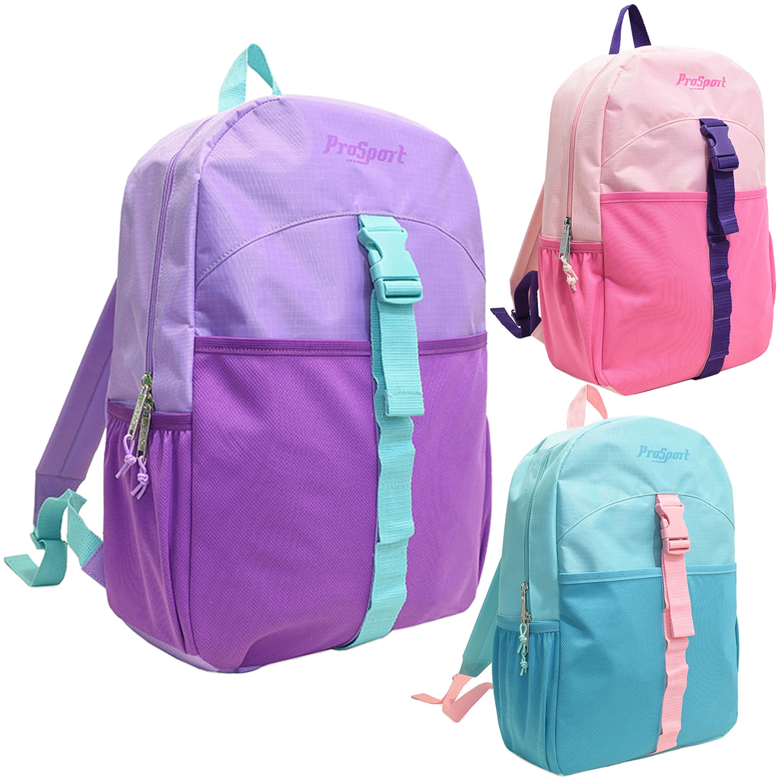 17" Premium Backpack in Assorted Colors - Bulk Case of 24 Backpacks