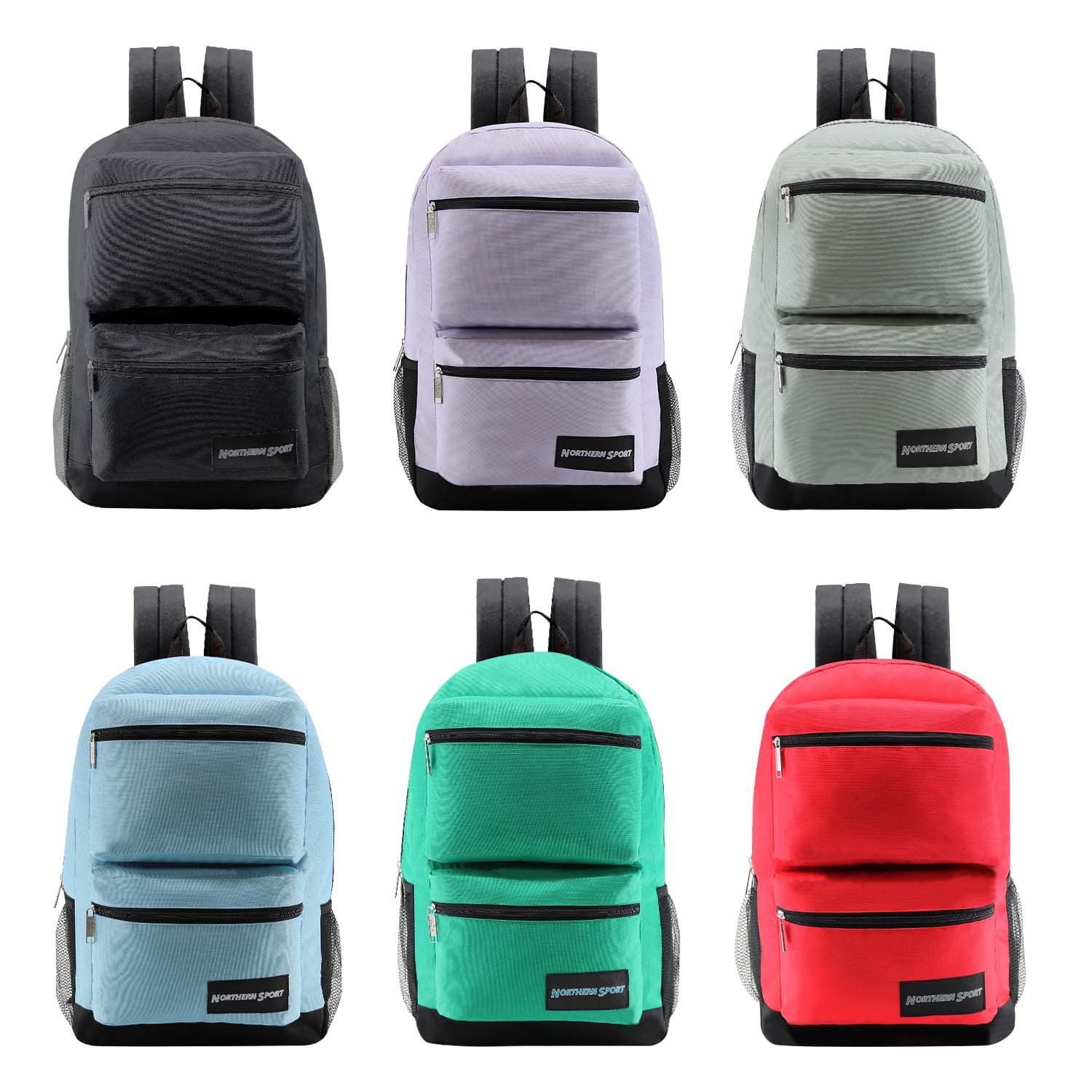 12 19" Premium 3 Zip Backpacks & Your Choice of 12 Bulk Winter Item Sets - Wholesale Care Package: Homeless, Emergency, Charity