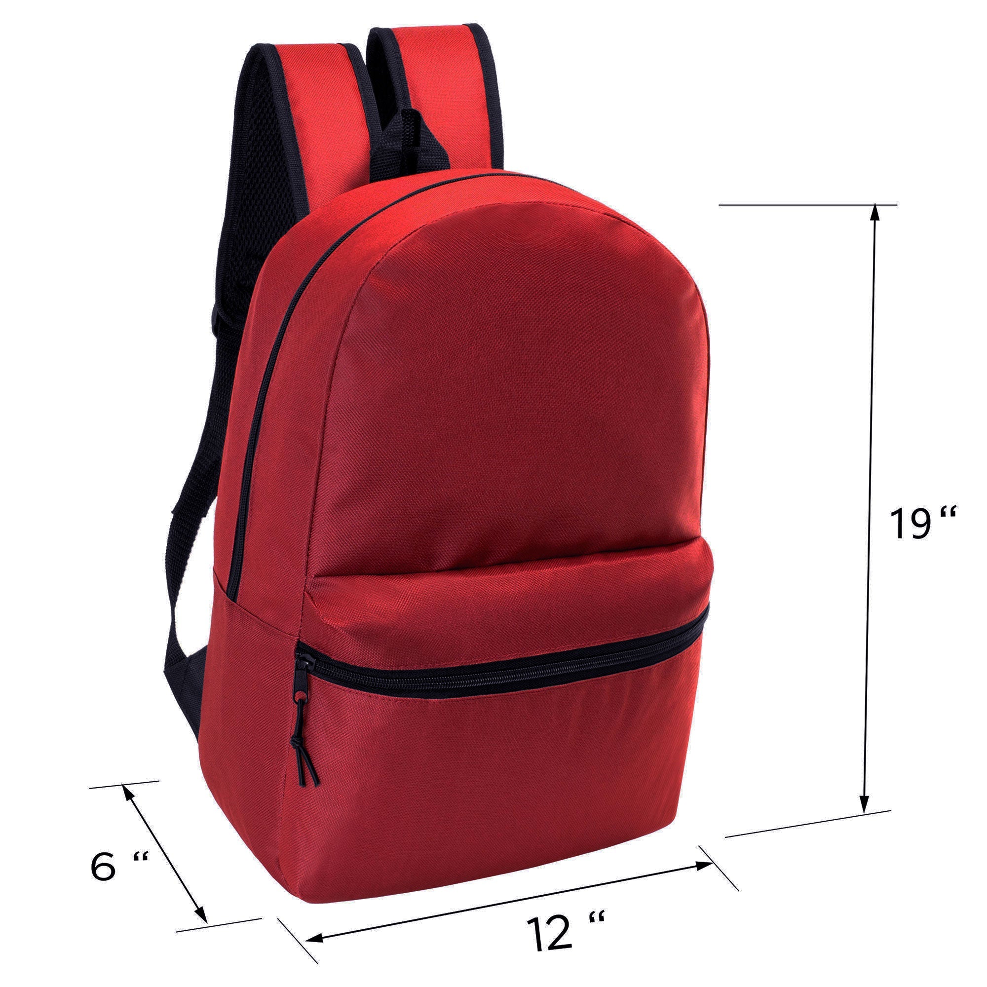 12 Wholesale 18.5" Basic Backpacks in 6 Colors & Your Choice of 12 Winter Item Sets - Wholesale Care Package: Homeless, Emergency, Charity