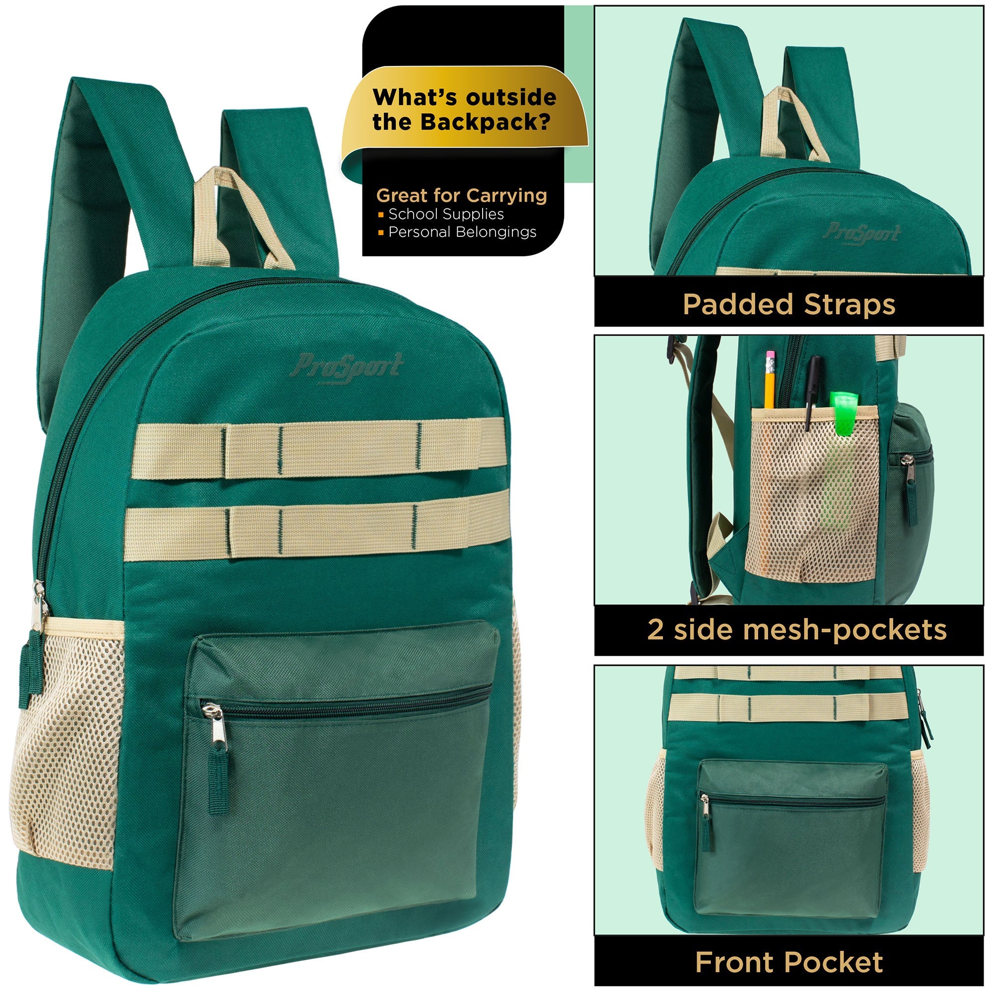 12 Multi-Color 17" Backpacks & Your Choice of 12 Winter Item Sets - Wholesale Care Package: Homeless, Emergency, Charity