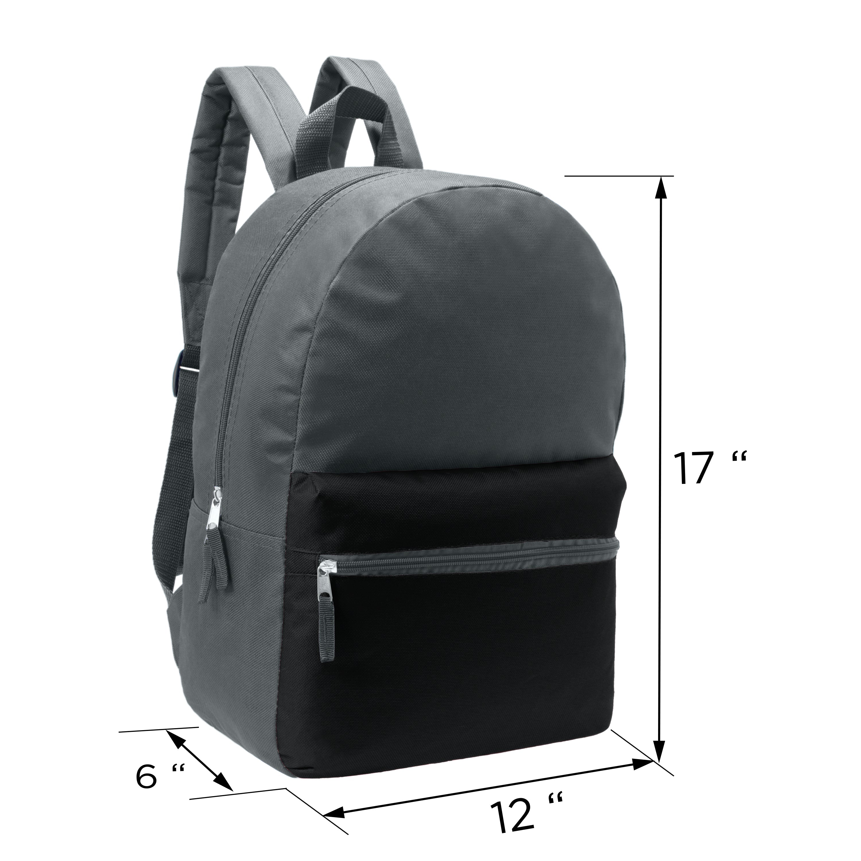 12 Multi Color Kids Basic Backpacks in Assorted Colors & 12 Bulk School Supply Kits of Your Choice