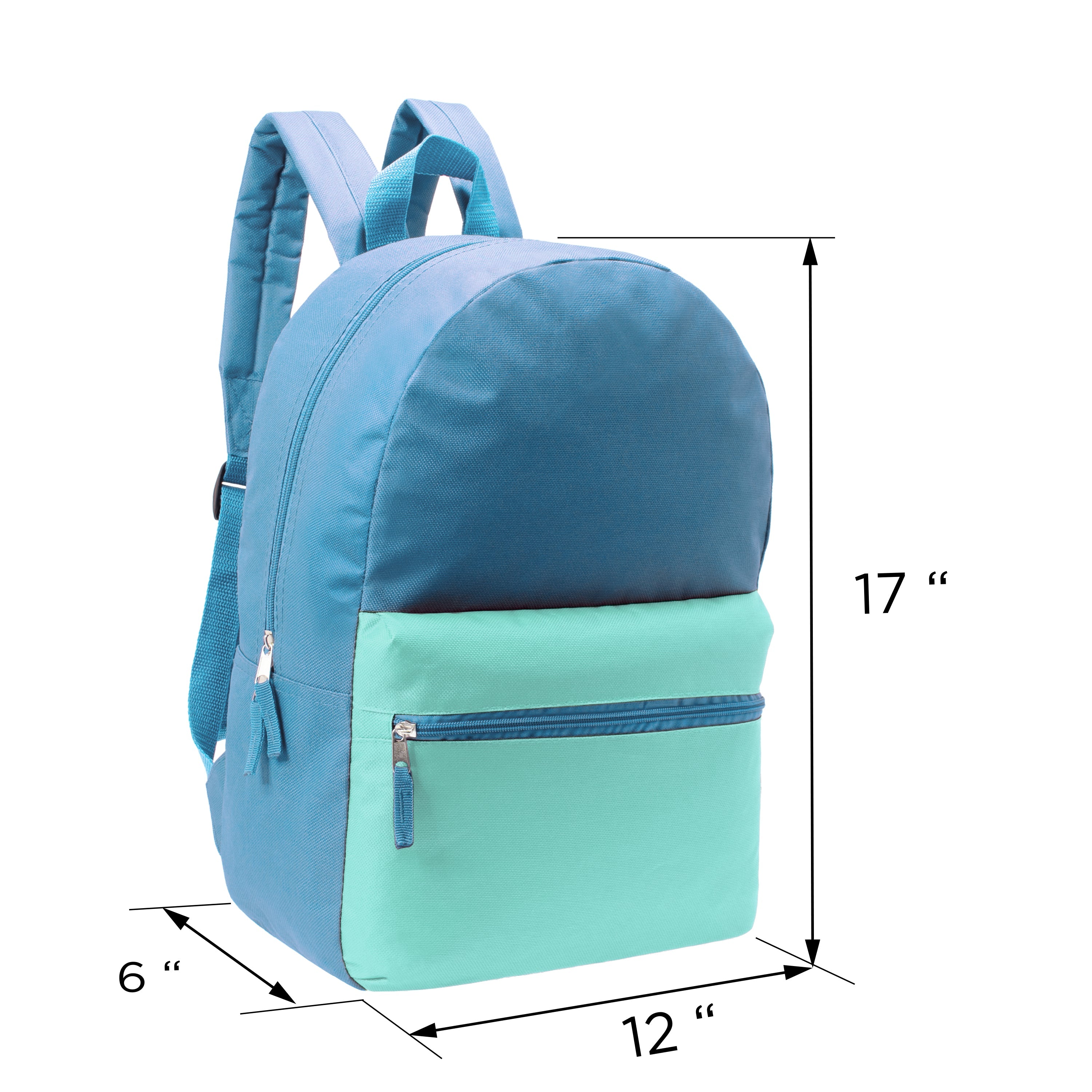 12 Wholesale Multi Color Student Backpacks in Assorted Colors and 12 Bulk School Supply Kits of Your Choice