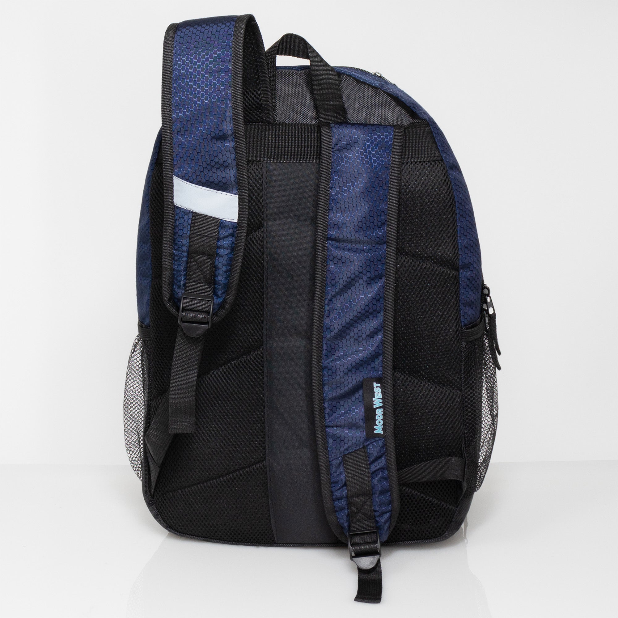 18" Deluxe Padded Back Wholesale Nylon Backpack with Laptop Pocket & Organizer - Bulk Case of 24