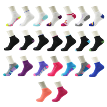 Women's Ankle Wholesale Sock, Size 9-11 in Assorted Colors - Bulk Case of 96 Pairs