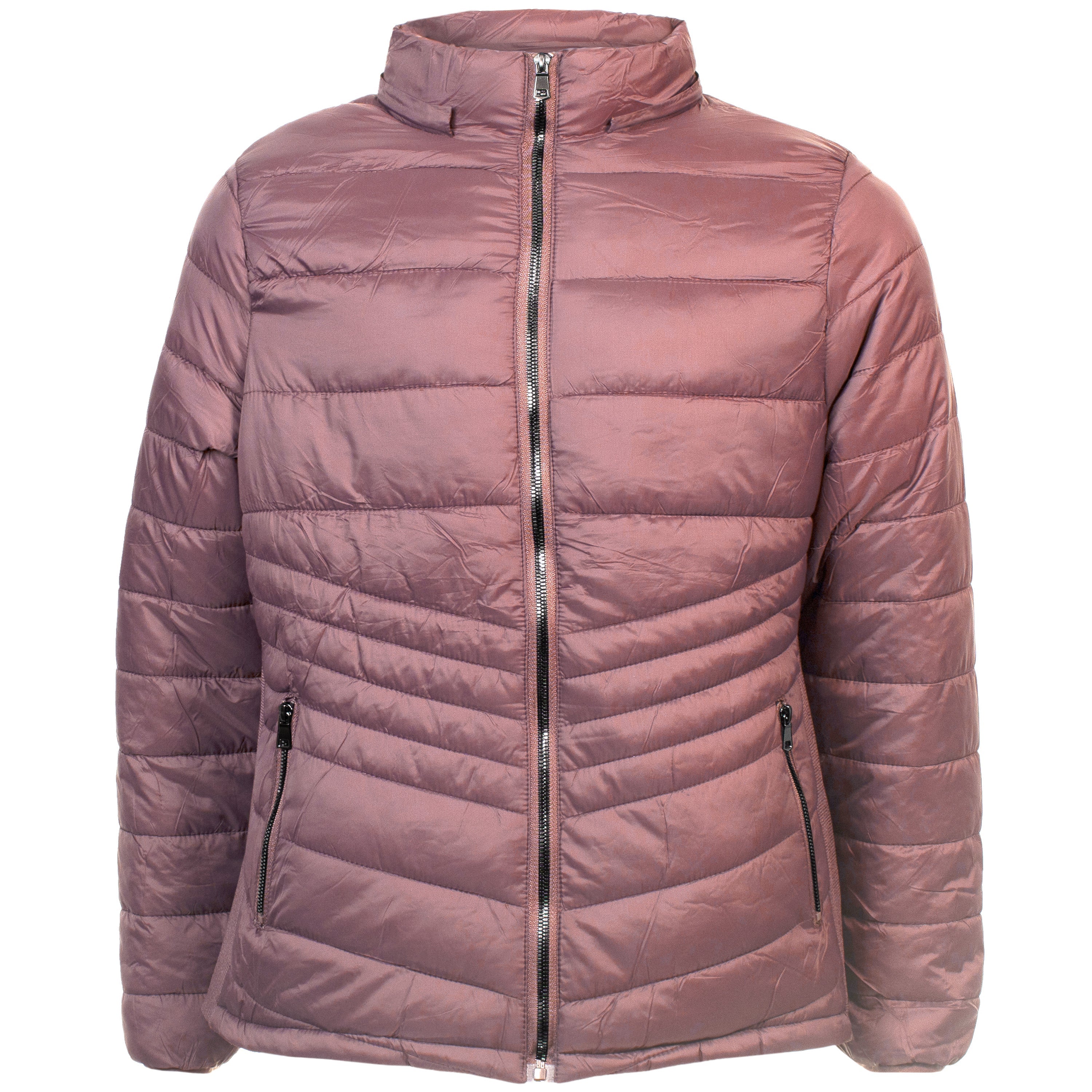 Women's Pink Soft Puffer Wholesale Coats in Assorted Plus Sizes - Bulk Case of 12 Jackets