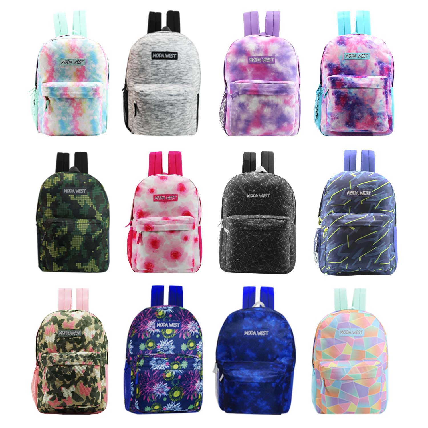 12 Printed 17" Backpacks & Your Choice of 12 Winter Item Sets - Wholesale Care Package: Homeless, Emergency, Charity