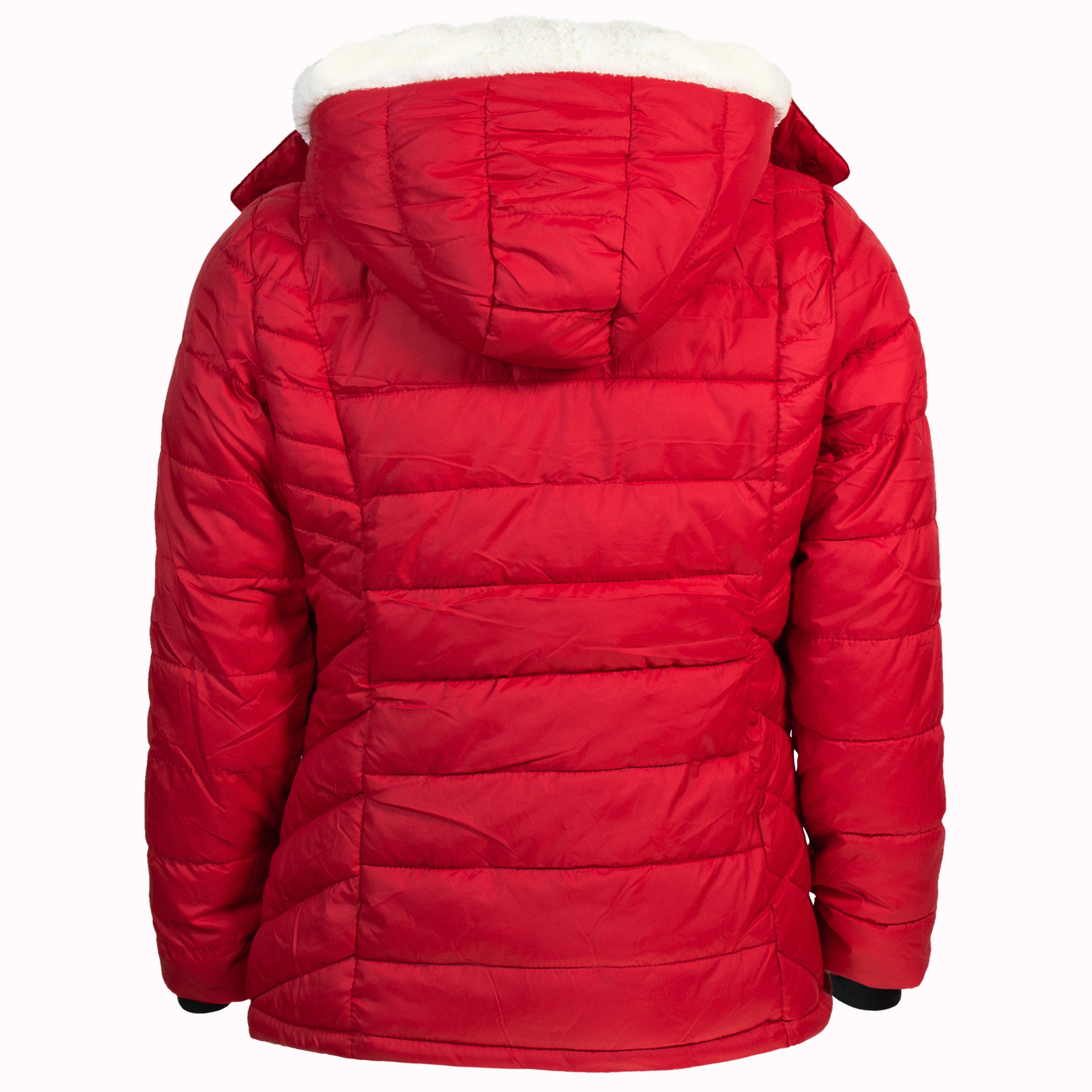 Women's Warm Wholesale Puffer Coats in Red in Assorted Sizes - Bulk Case of 12 Winter Jackets