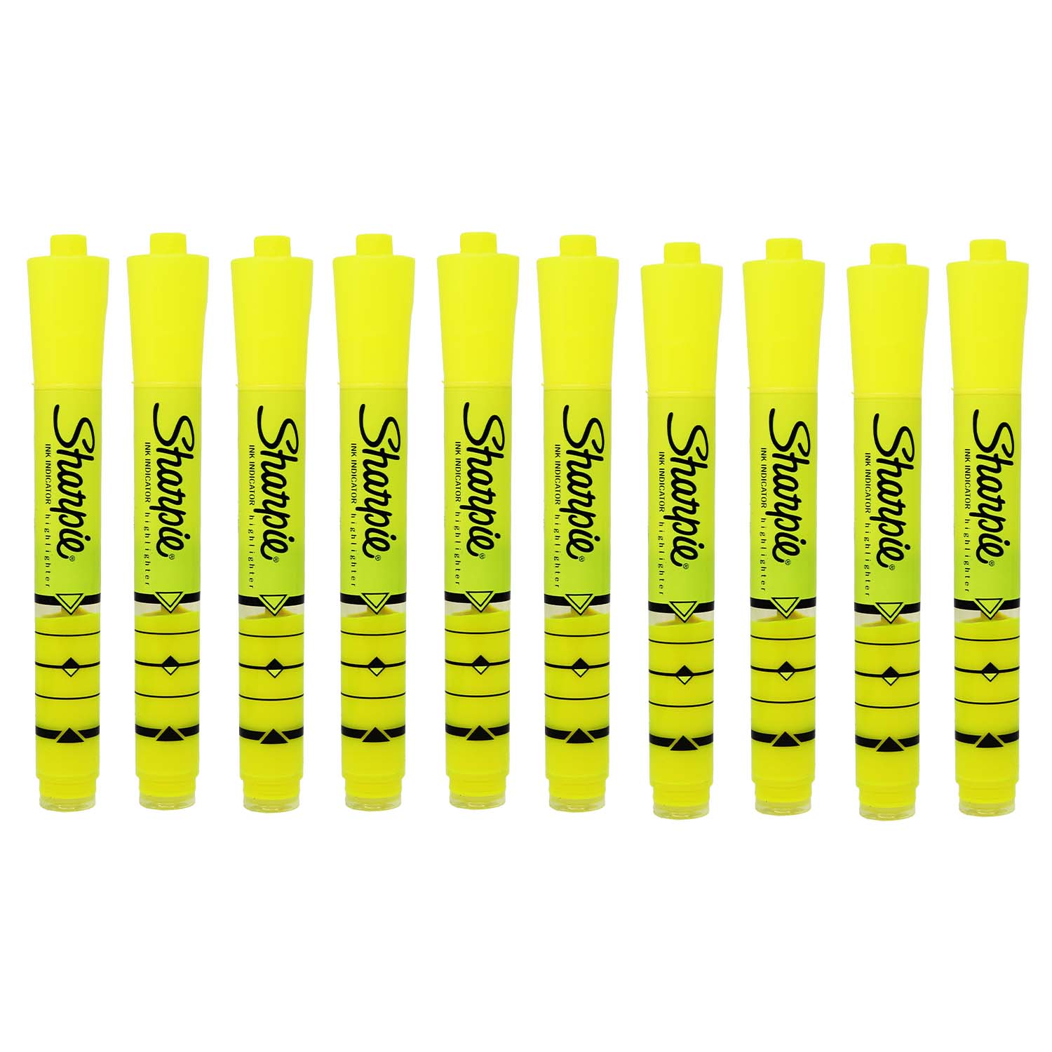 100 Ink Indicator Highlighters in Yellow - Bulk School Supplies Wholesale Case of 100 -Ink Indicator Highlighters