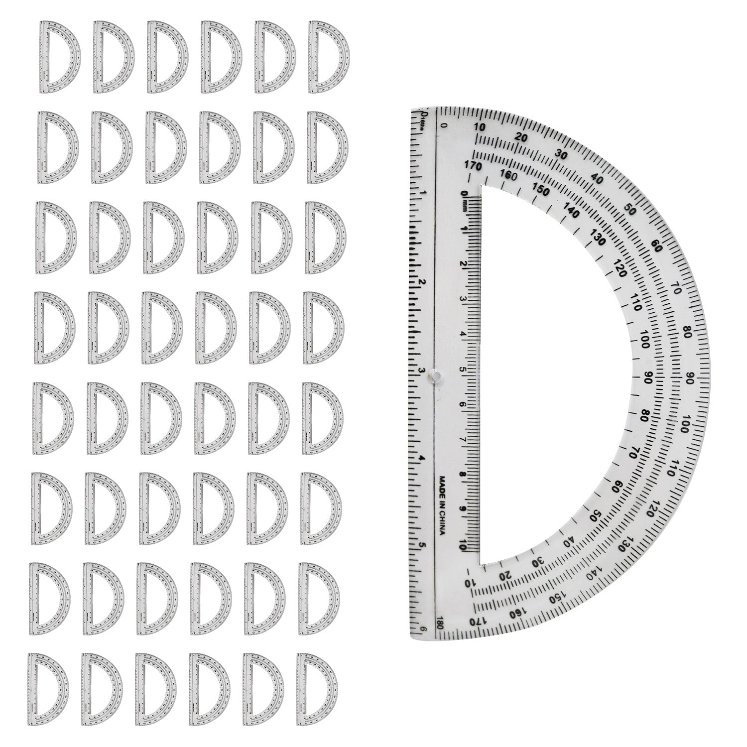 180 Degree Protractors - Bulk School Supplies Wholesale Case of 48 Protractors