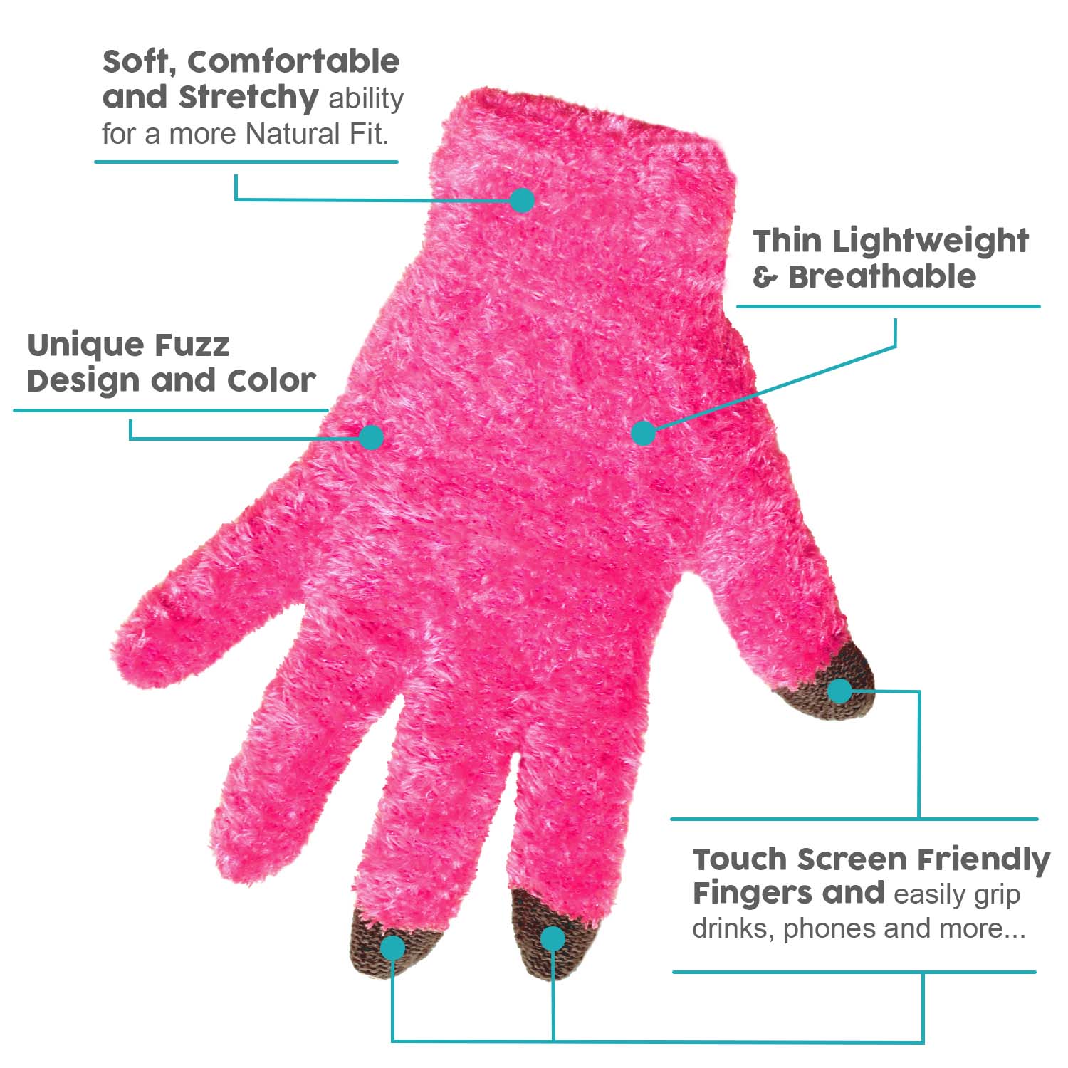 Unisex Wholesale Touch Gloves in 3 Assorted Colors - Bulk Case of 96 Pairs