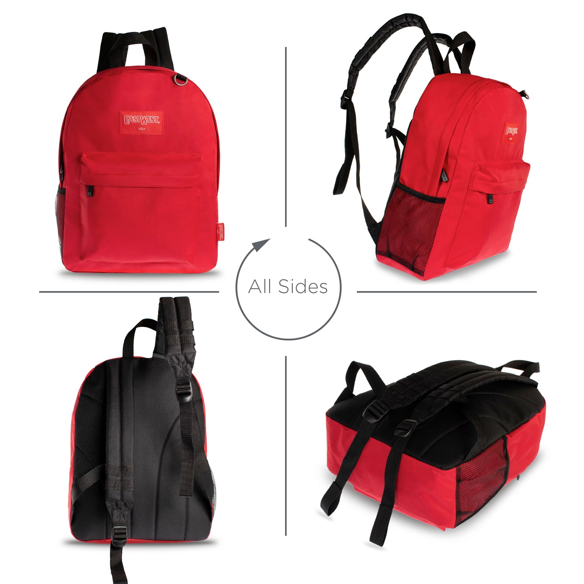 12 Diamond Patch 17" Backpacks in Multi Colors & Your Choice of 12 Bulk Hygiene Kits - Wholesale Care Package: Homeless, Emergency, Charity