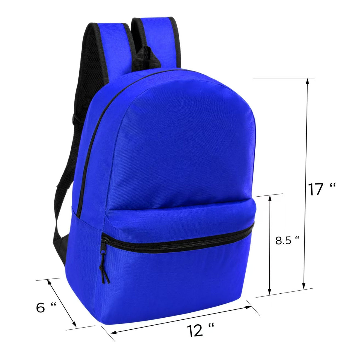 24 Pack- Classic 17 Inch Backpacks in Bulk Wholesale Back Packs for Bo