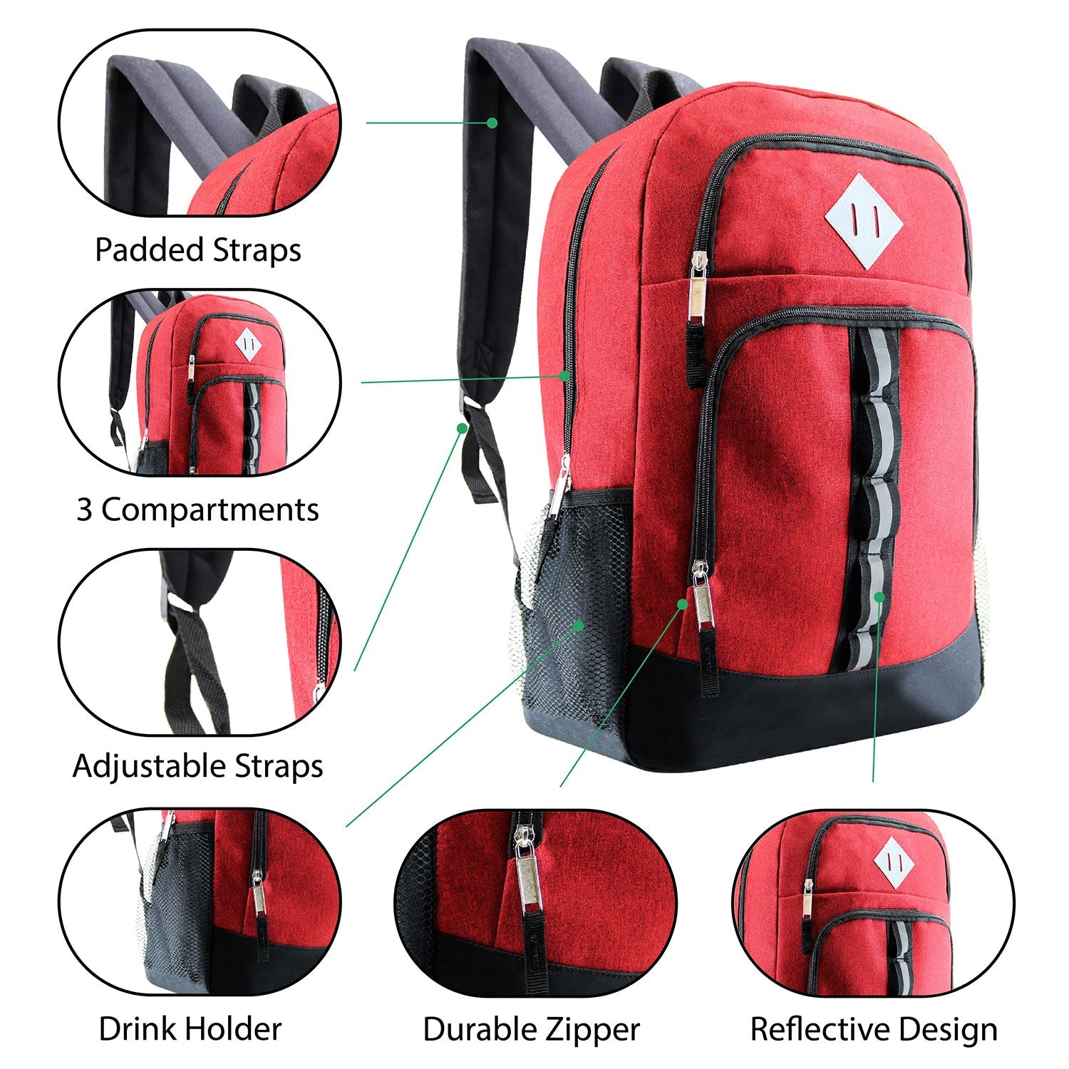 Bulk Case of 12 18" Backpacks and 12 Winter Item Sets - Wholesale Care Package - Emergencies, Homeless, Charity