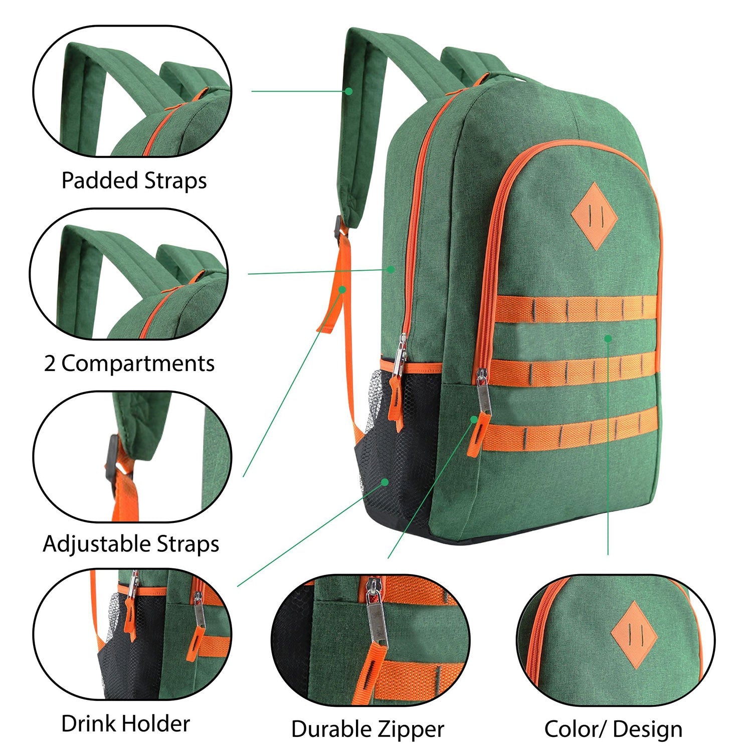 12 Deluxe 19" Backpacks in 4 Colors, 12 Winter Item Sets & Your Choice of 12 Bulk Hygiene Kits - Wholesale Homeless Care Package